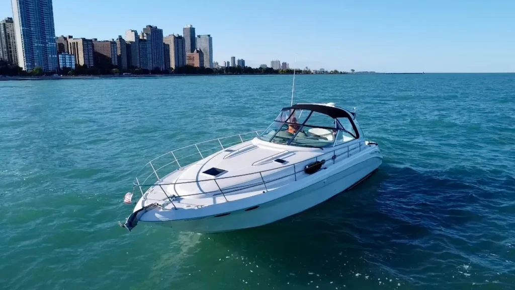 Luxury yacht charter on Lake Michigan near downtown Chicago