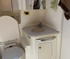 Marine head inside a luxury yacht charter